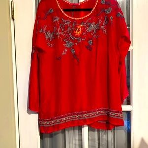 Johnny Was Embroidered Floral Tunic M